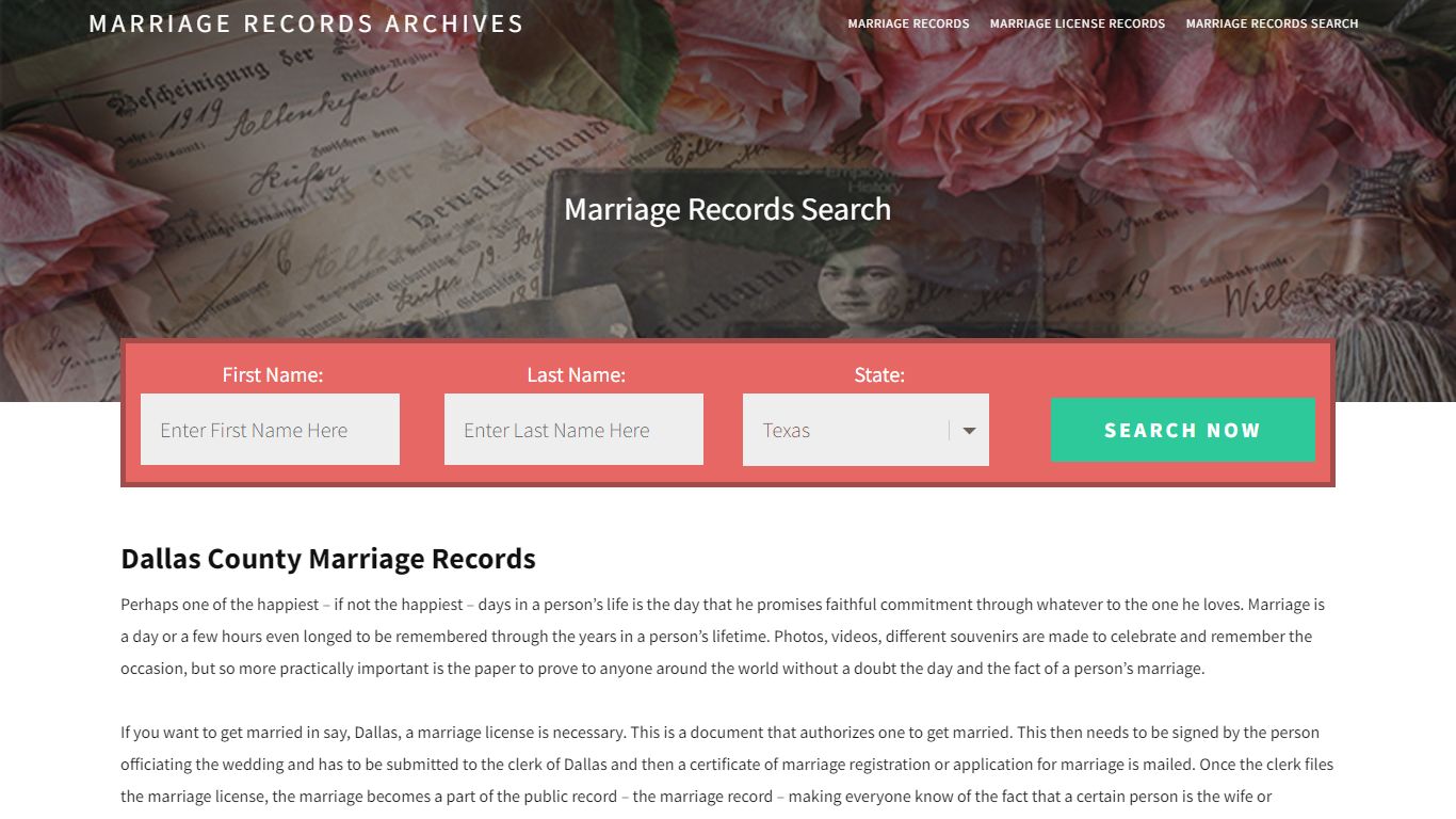 Dallas County Marriage Records